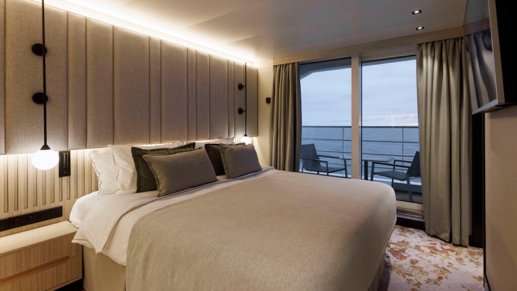 Balcony cabin on an Antarctica cruise ship