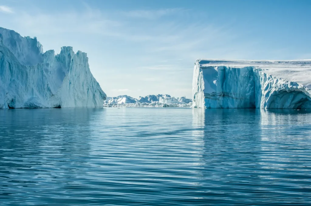Icebergs in Disko Bay near Ilulissat, Greenland
